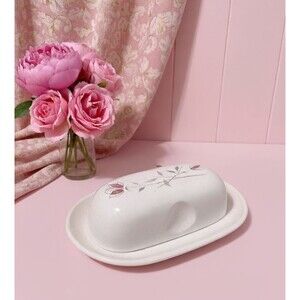 FRANCISCAN DUET Butter Dish -Vintage- MCM -G McBean Cottagecore - Roses